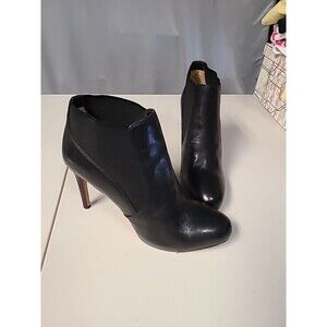VIA SPIGA Vero Stiletto High Heel 4" Black Leather Ankle Boot Bootie Size 9